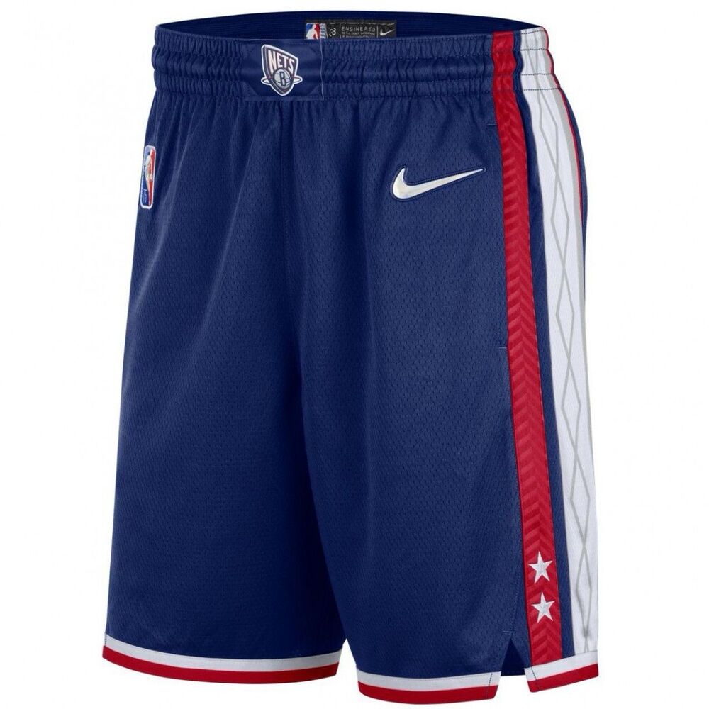 Nike NBA Mens Size L Brooklyn Nets City Edition 75th Anniversary Swingman Shorts
